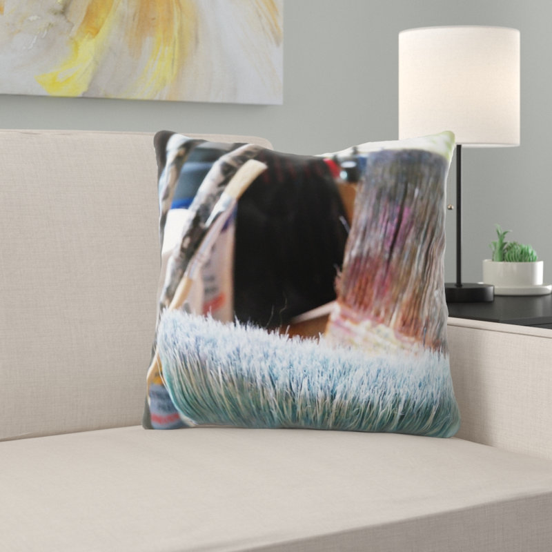 Coussin décoratif painting Matheson, Microsuède, Intérieur