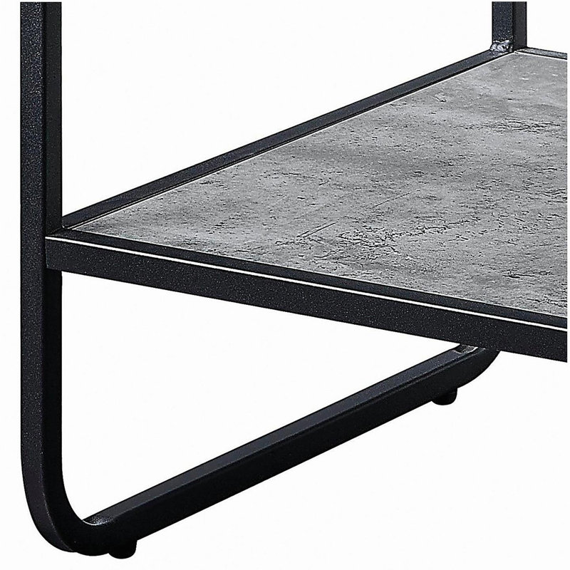 Concrete gray and black 1-layer side table