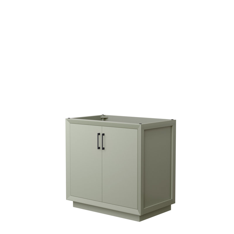 Base de meuble-lavabo simple 35,25 po Strada seulement, Vert pâle / Noir