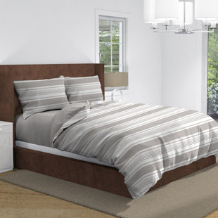 Cotton Striped Duvet Cover Set with Pillowcases (Set of 3)