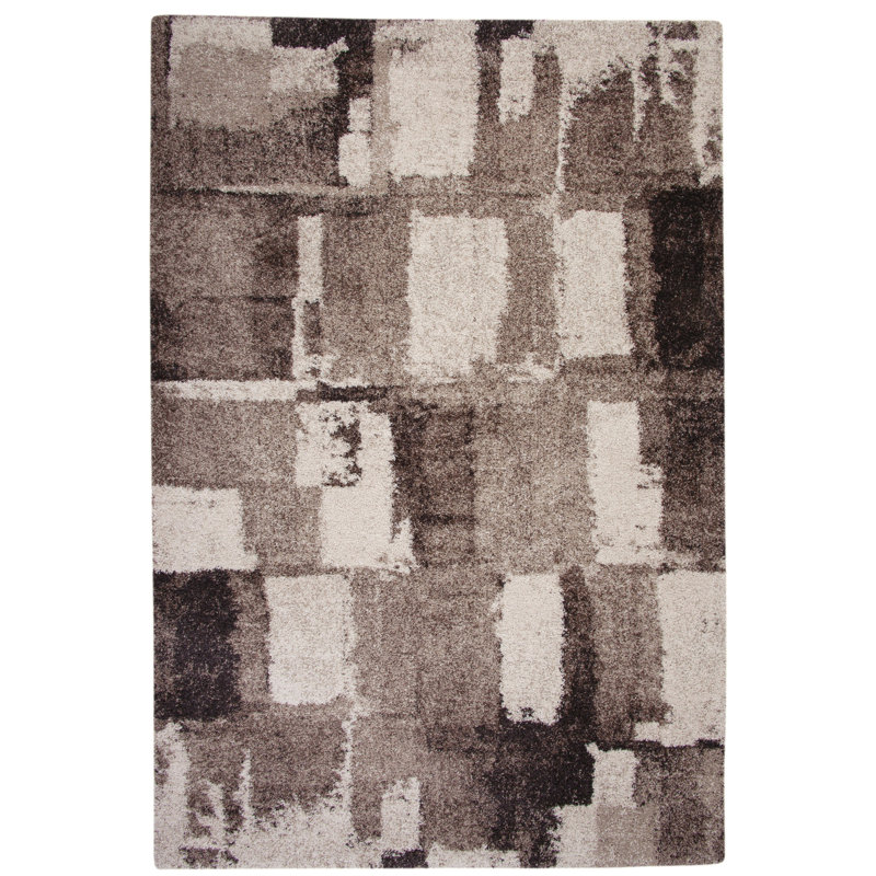 Tapis chocolat / ivoire / brun clair, Rectangle 7 pi 10 po x 10 pi 10 po