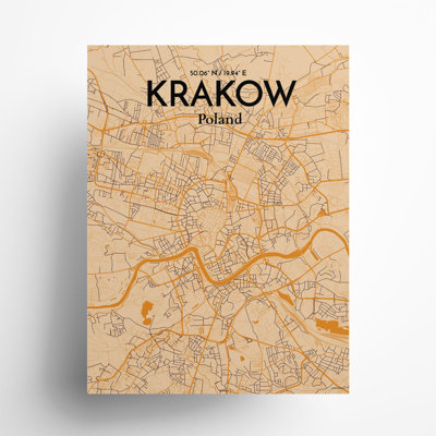 «Krakow City Map», impression de luxe