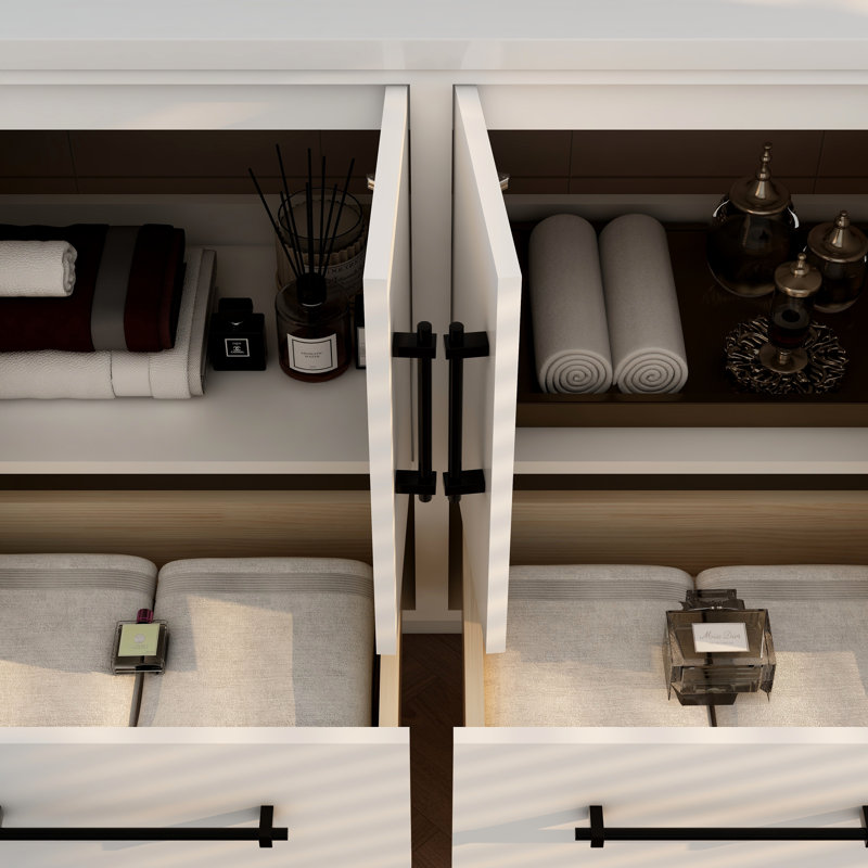 Victoria 70.9'' Double Bathroom Vanity with Acrylic Top, Gloss White