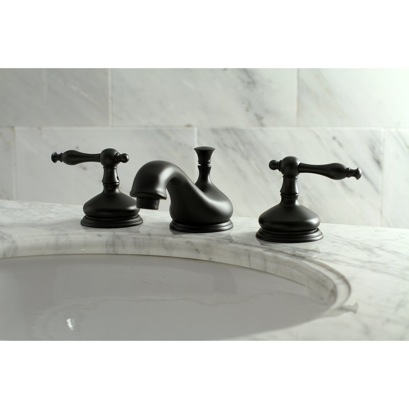 Robinet de salle de bain espacé Kingston, Noir mat