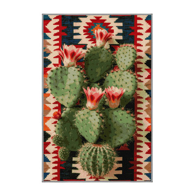 Washable Prickly Pear Southwestern Area Rug