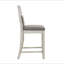 Ensemble de 2 chaises à hauteur de comptoir, siège et dossier rembourrés en tissu de style champêtre décontracté gris