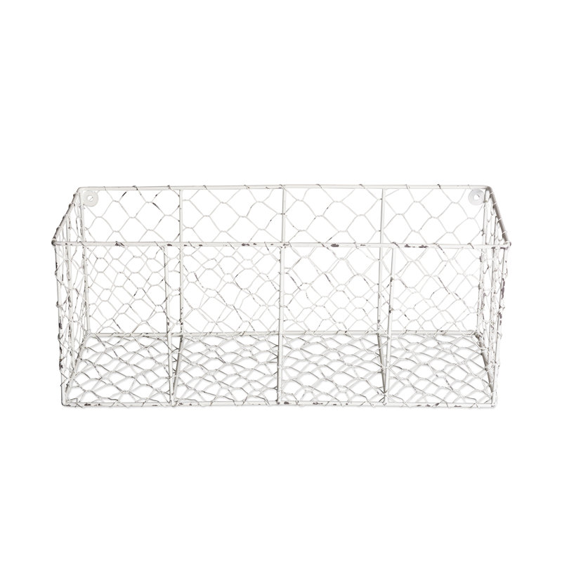 Paniers muraux Deloatch, Blanc antique, H 7 po x l 6,7 po x P 17,73 po