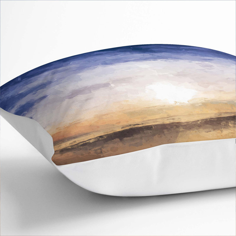 Mount Subasio in Italy Cushion with Filling, 40cm H x 40cm W x 15cm D, White