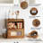 Roll Top Bread Box ,Double Layer Vintage Wooden Breadbox With Window,Retro Brown