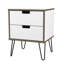 Fully Assembled Fairbury 2 Drawer Bedside Table-1314113543