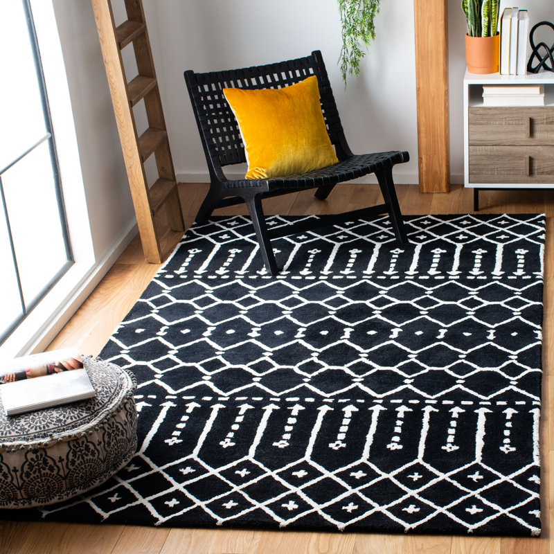 Muriel Hand Tufted 70% Wool, 30% Viscose Geometric Rug, Rectangle 9' x 12'