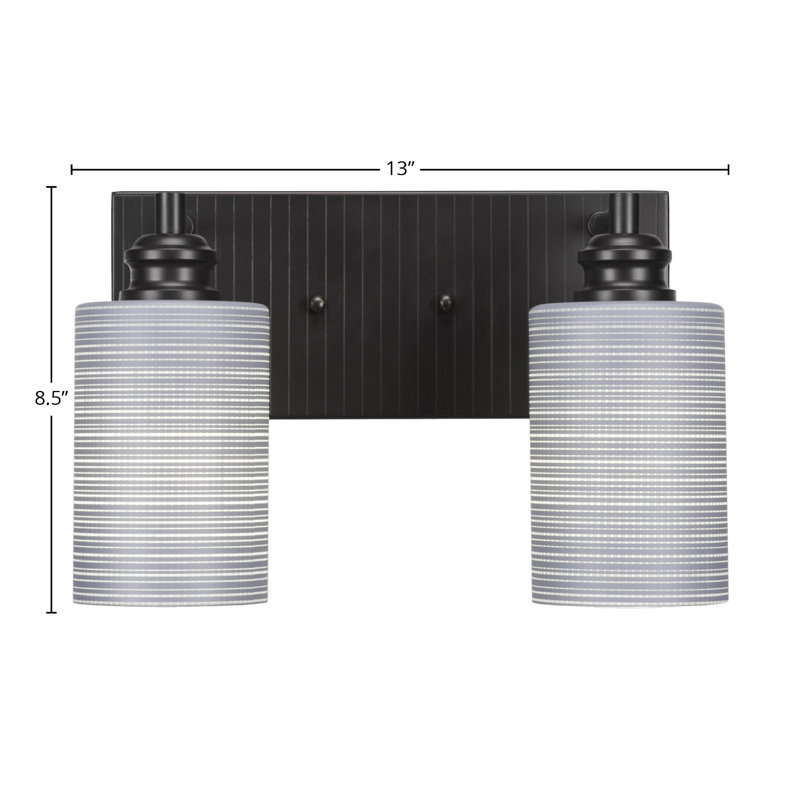 Barre d'éclairage de salle de bain 2 lumières Edge, Espresso, Gris