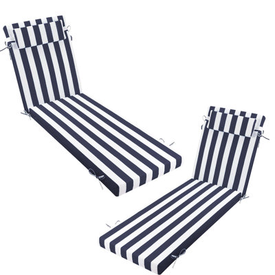 Coussin de méridienne d'extérieur 2PS toutes saisons, coussin de méridienne épais de 3 pouces avec appui-tête réglable, convient aux chaises de patio de 70 à 72 po, pour une utilisation intérieure / extérieure