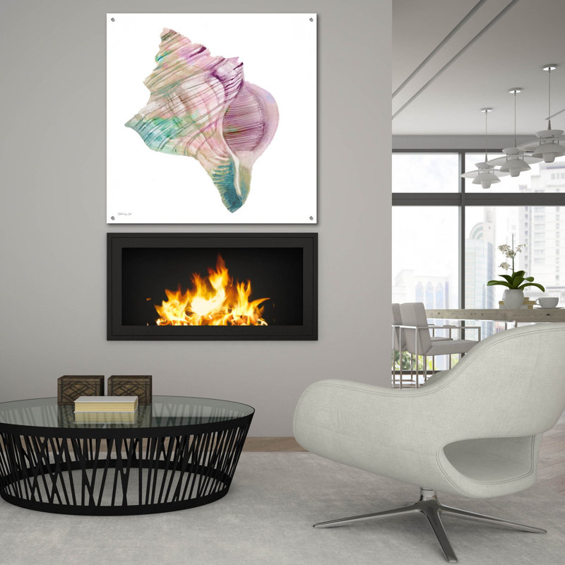 «Conch Shell» par Stellar Design Studio, art mural en verre acrylique, H 36 po x l 36 po x P 0,2 po