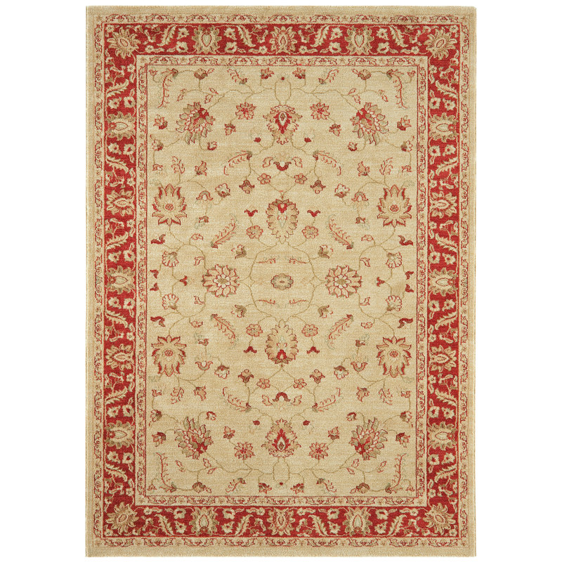 Aguilar Classic Beige Red Rug, Rectangle 120 x 170cm
