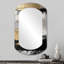 Minimal Joy en noir et or III - formes asymétriques abstraites - grand miroir mural moderne-107247191