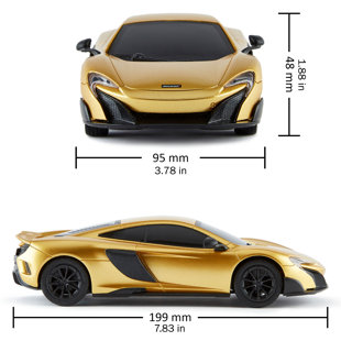 CMJ RC Cars: McLaren 675LT - Gold - 1:24 Scale, Remote Control Radio Vehicle, 2.4 Ghz, LED Headlights, Indoor-Outdoor Racing Toy, Licenced Model