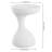 Boracay 19.75" Modern Sculptural Polyresin Indoor/Outdoor Accent Side Table & Stool, Weather-Resistant Pedestal for Patio or Garden, Frosted White-115952250