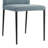 Full Back Top Grain Leather Upholstered Metal Dining Chairs In Blue - Set Of 2-125262763