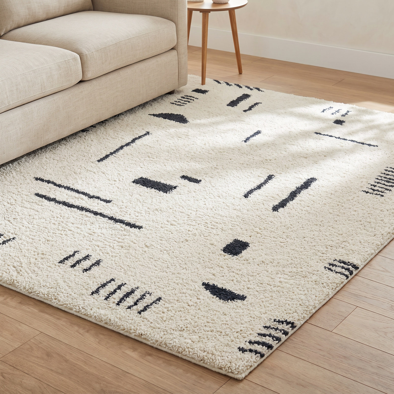 Morin Geometric Shag Rug, Rectangle 6'7" x 9'