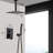 Ceiling-mounted Shower Assembly, Matte Black - 12" Head & Handheld Natural Rainfall Copy Self-cleaning Nozzle Brass Made Ceiling Mounted Package Faucet Manufactured-118034643