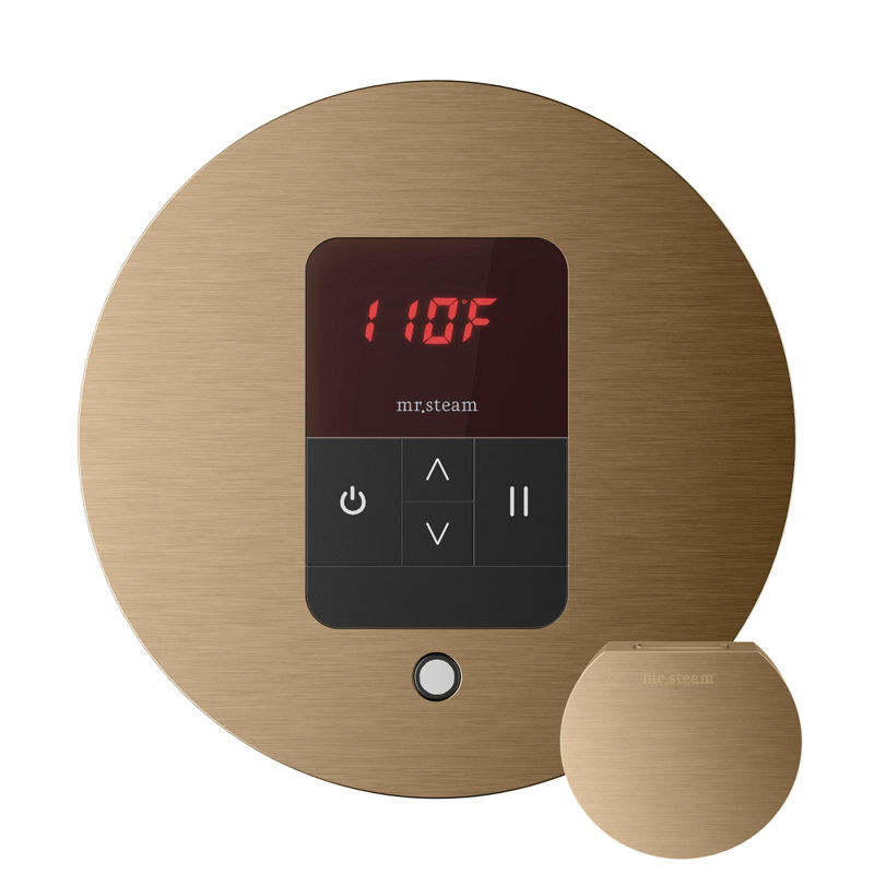 Contrôle de la douche à vapeur ronde et tête de vapeur ITempo, Bronze brossé