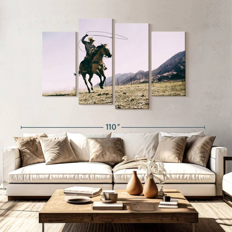 Lelar Cowboy And His Lasso, 54" H x 84" W