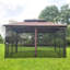Toit de jardin 13x10 avec toile imperméable - Toit brun, grand support stable et