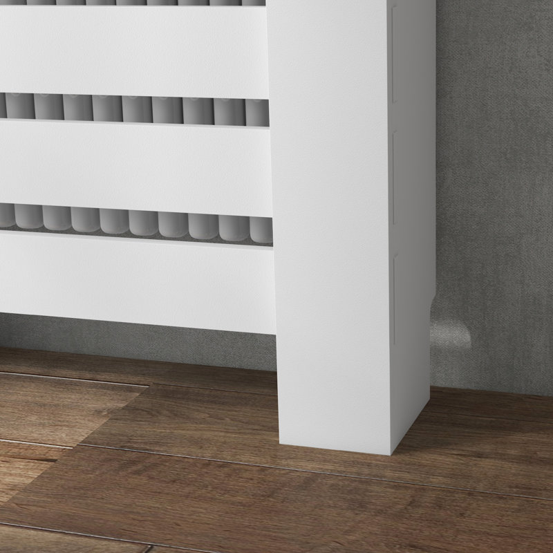 HOMCOM Radiator Cover with Drawer, Horizontal Slat, 78cm, White