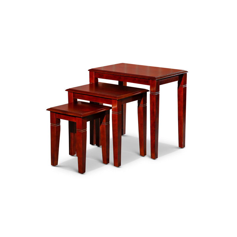 Ensemble de 3 tables gigognes cerise