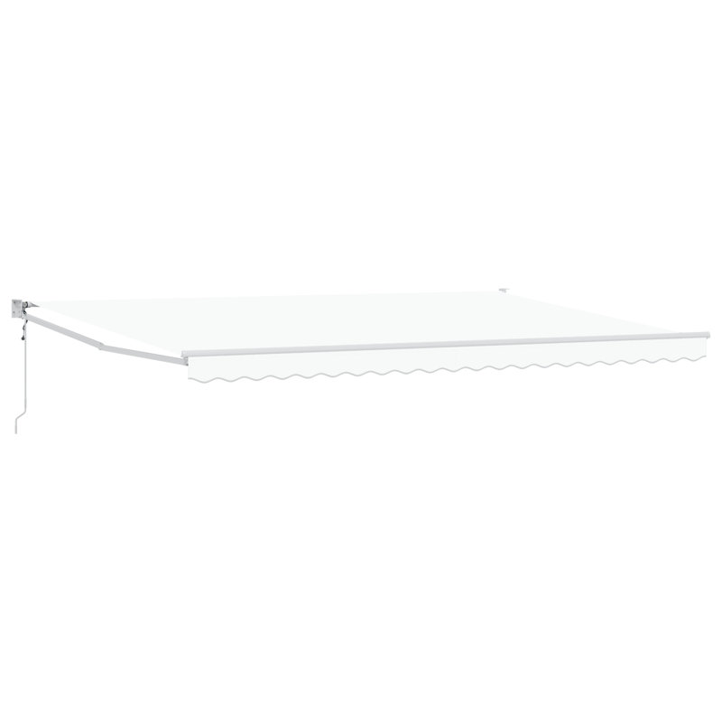 Ebern Designs Retractable Patio Awning, White/White, 500 cm W x 300 cm D