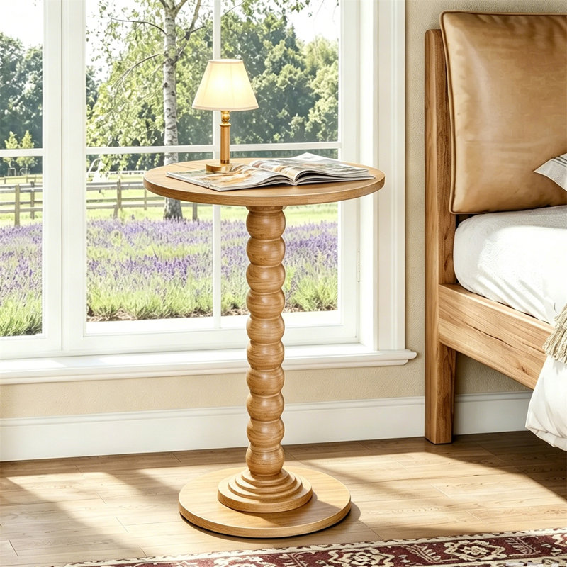 Table de bout en acier Enzor, Wood