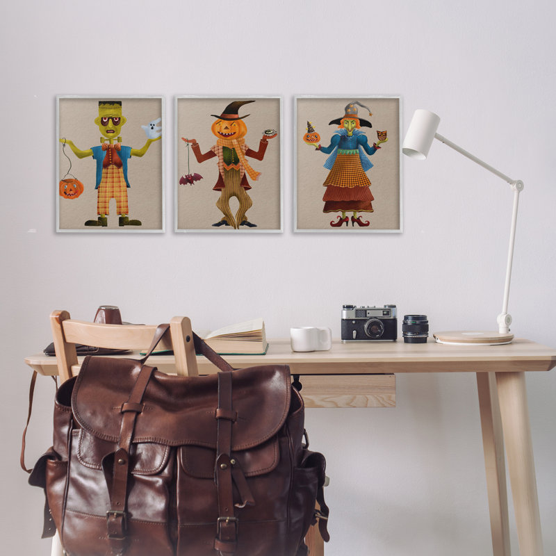  «Fun Halloween Friends», ensemble de 3 giclées par Regina Moore, H 18 po x l 12 po, Estampe numérique Farmhouse