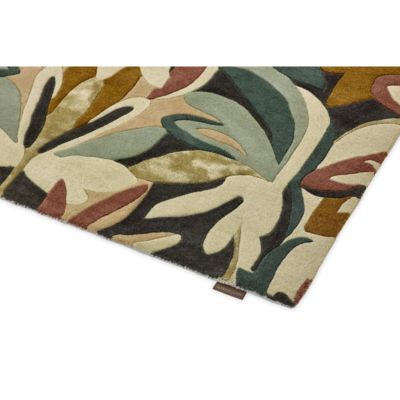 Hand Tufted Floral Area Rug, Rectangle 4'7" x 6'7"