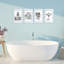Ensemble de 4 plaques murales antiques à rayures bleues pour salle de bain, design par lettré et doublé-1734531655