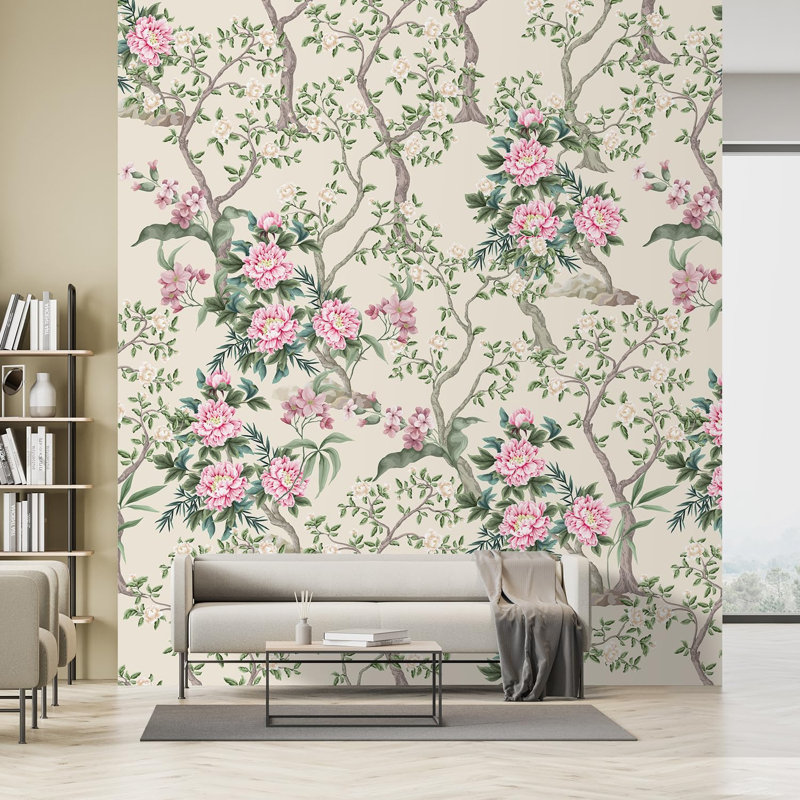 Abstract Floral Floral Border, 96" L x 72" W
