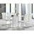 Darcie Rectangular Glass Top with Stainless Steel Base Dining Table