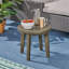 Table d'appoint d'extérieur 16 po en bois d'acacia, finition grise