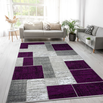 Tapis mauve à motif géométrique Balderston