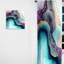 Rideau moderne bleu et mauve abstrait Geode III - Velours obscurcissant - 1 panneau-107582114