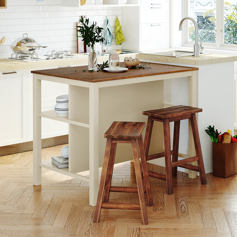 Ensemble d'îlot de cuisine 3 pièces 45 po avec 2 sièges