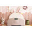 Lit simple blanc avec forme de lapin charmant et construction stable - tête de lit et base rembourrée robuste-1626555912