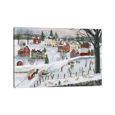 «The Red Sleigh» par Bob Fair - peinture sur toile tendue