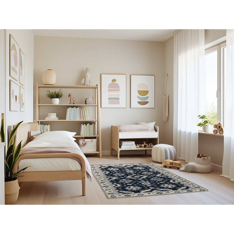 Tapis gris lavable à la machine, Rectangle 4' x 6'