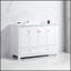 Meuble-lavabo blanc 48 po avec lavabo en céramique, rangement spacieux - 4 portes à fermeture douce et 2 tiroirs-964389299