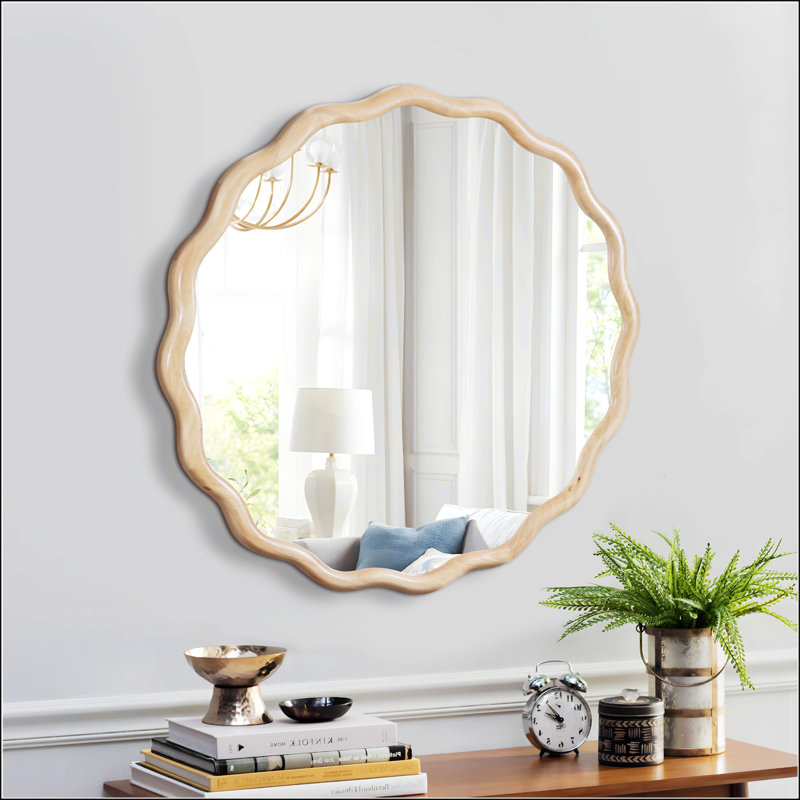 Magnifique miroir ondulé en bois massif pour la décoration murale, s'adapte à n'importe quelle pièce de votre maison.