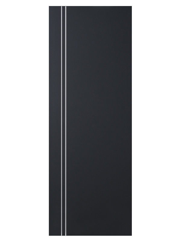 Dalle de porte intérieure moderne laminée noir doux Glam G-Pro 002 seulement 18 po x 80 po, 18 po x 80 po, Noir doux