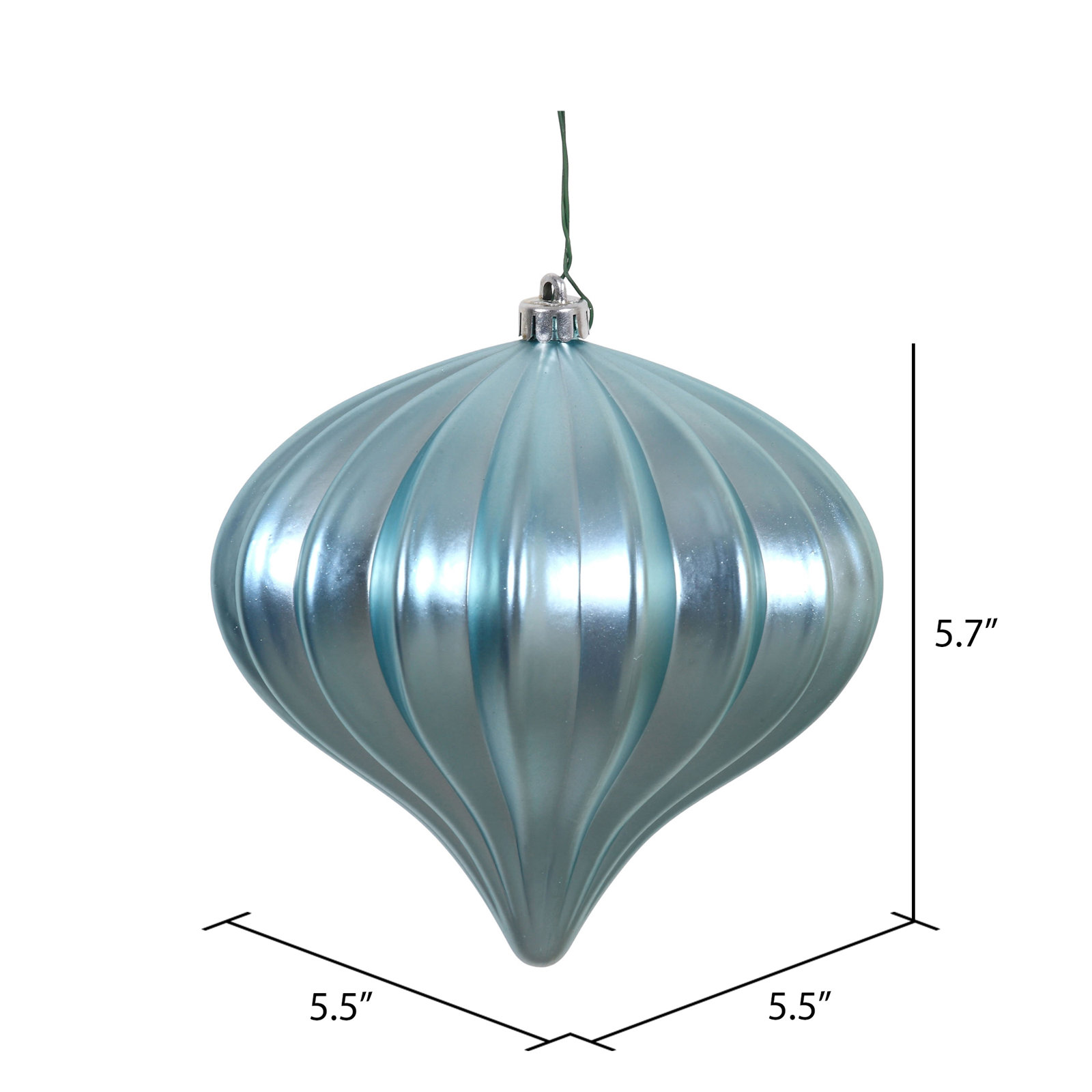 5.7" Onion Christmas Ornament UV, Baby Blue