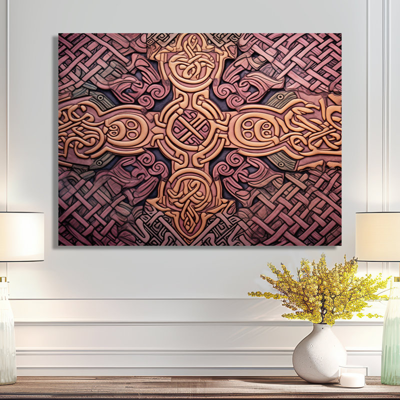 Décoration murale géométrique Celtic, Métal métal, H 16 po x l 32 po x P 1 po