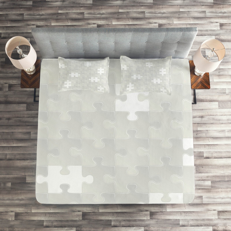 Modern & Contemporary Polyester Geometric Shapes Coverlet, King Bedspread + 2 Shams